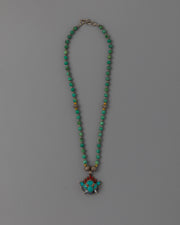 Silver Beaded Locket with Turquoise