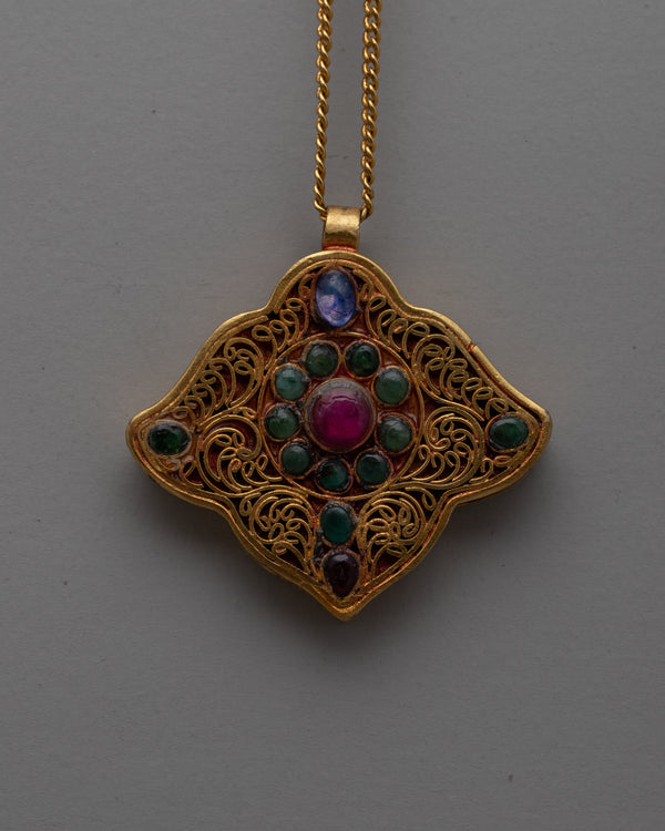 Ruby Emerald Pendant