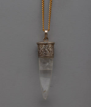 Crystal Pendant Silver | Handcrafted Protection Stone Jewelry