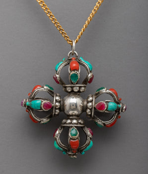 Sterling Silver Double Dorje Pendant
