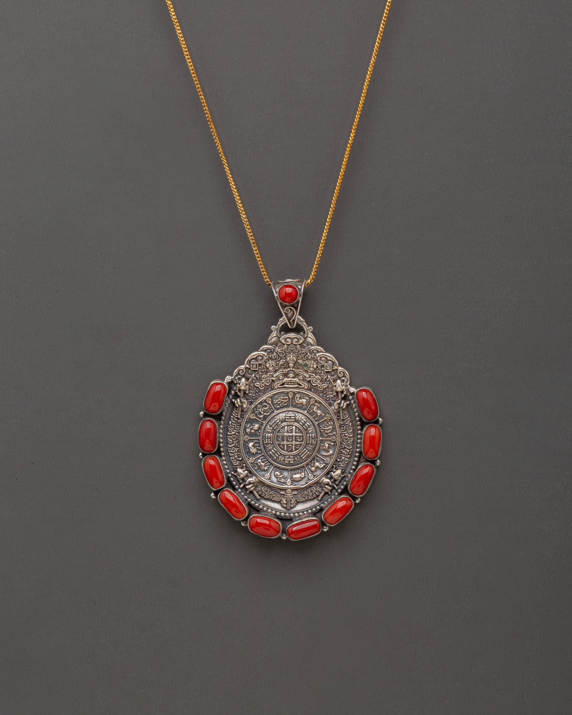 Silver spiritual pendant