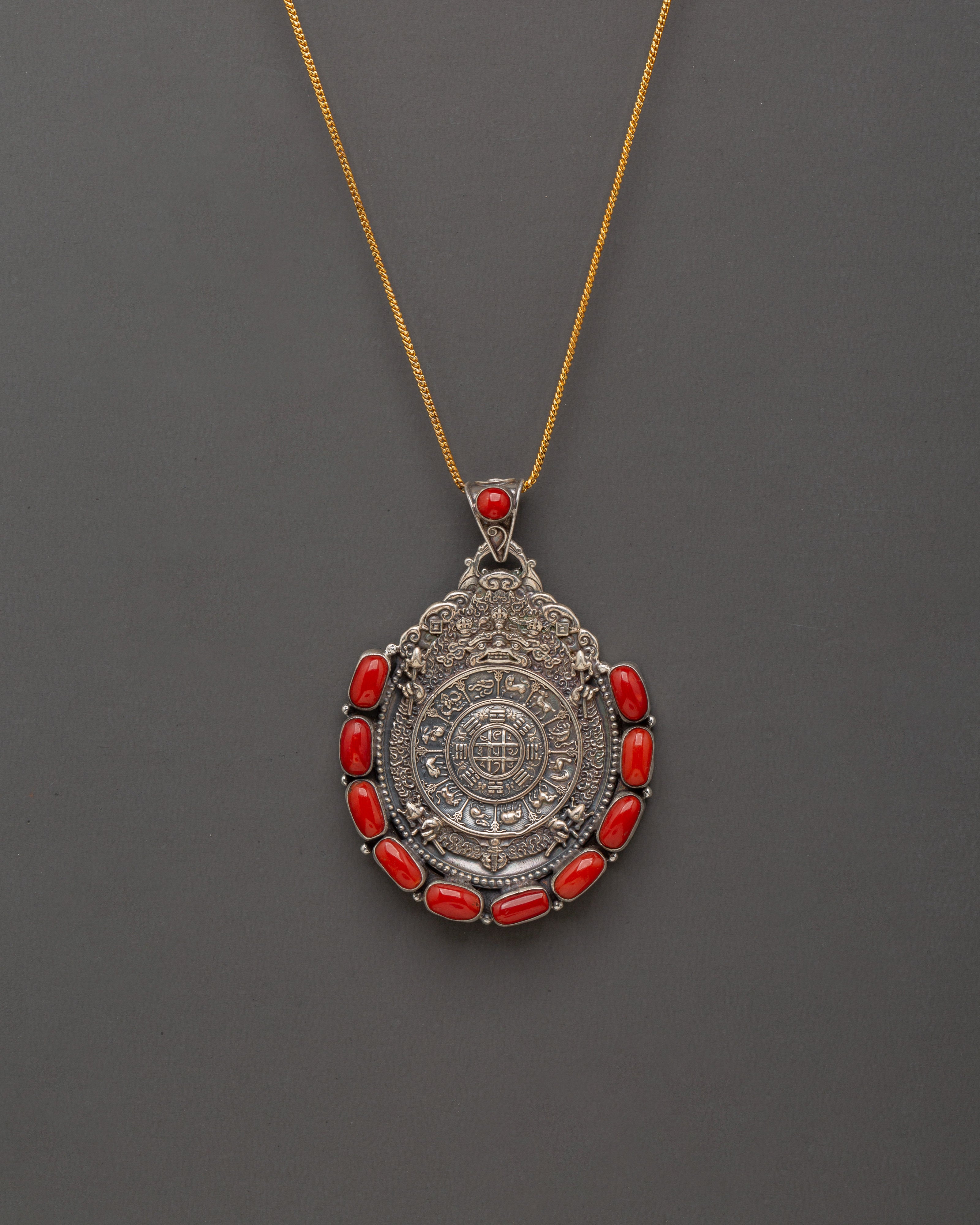 Silver spiritual pendant