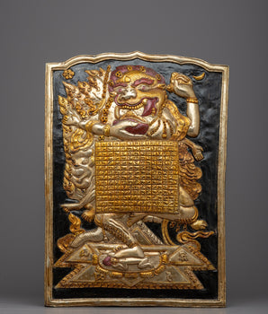 Mahakala Protector Metal Thanka | Symbolic Artwork for Spiritual Guidance