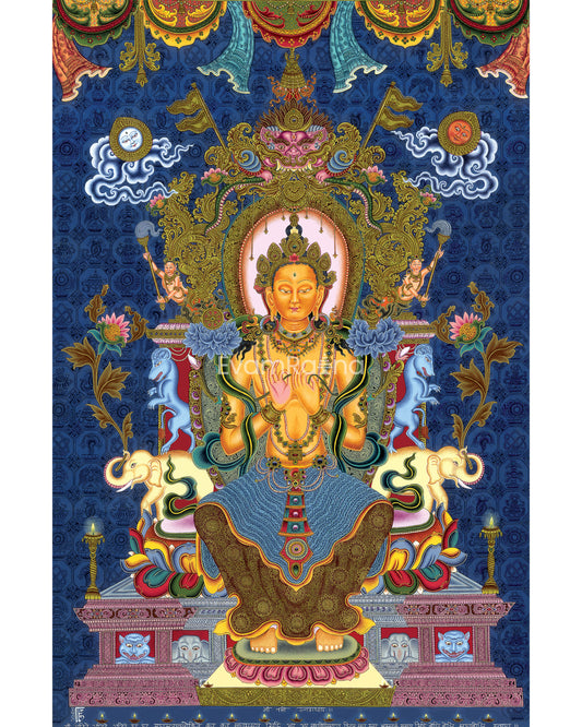 Maitreya Future Buddha Thangka Print | Digital Canvas Print