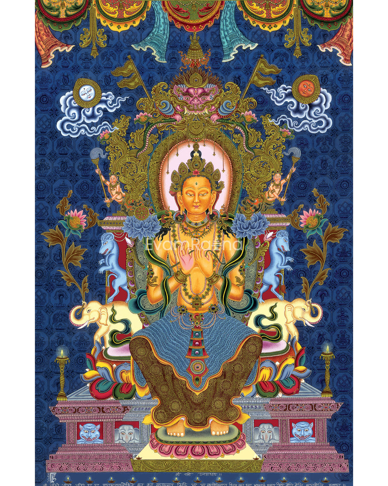 Maitreya Future Buddha Thangka Print | Digital Canvas Print