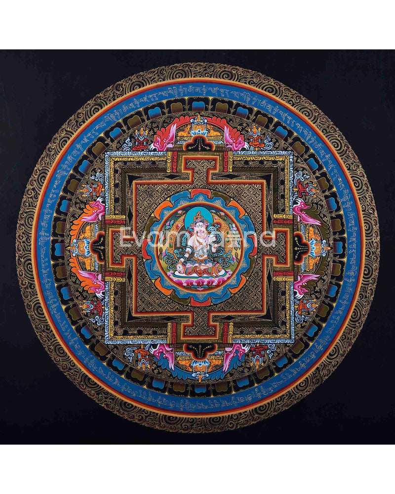 Bodhisattva Tara Thangka Mandala for Good luck | Traditional Painting | Buddhist Bodhisattva Dolma |