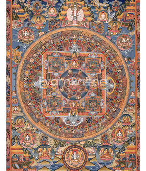 Vintage Buddha Mandala Thangka in Fine Quality |  Rare Genuine Hand Painted  Tibetan thangka |