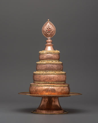 Copper Mandala Offering Set with Brass
