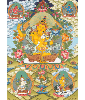 Manjushri Thangka Painting | Original Hand-Painted Bodhisattva Of Wisdom |