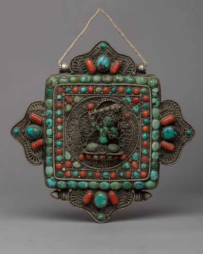 Tibetan Prayer Box Pendant | Exquisite Handcrafted Ghau on Copper