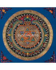 Original Handcrafted Mantra Mandala | Tibetan Thangka Painting | Compassion Prayer | Yoga and Meditation Tool | Wall Hanging Decor
