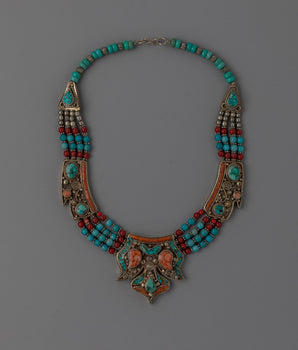 Turquoise White Stone Necklace |  Elegant and Versatile Necklace for Any Occasion