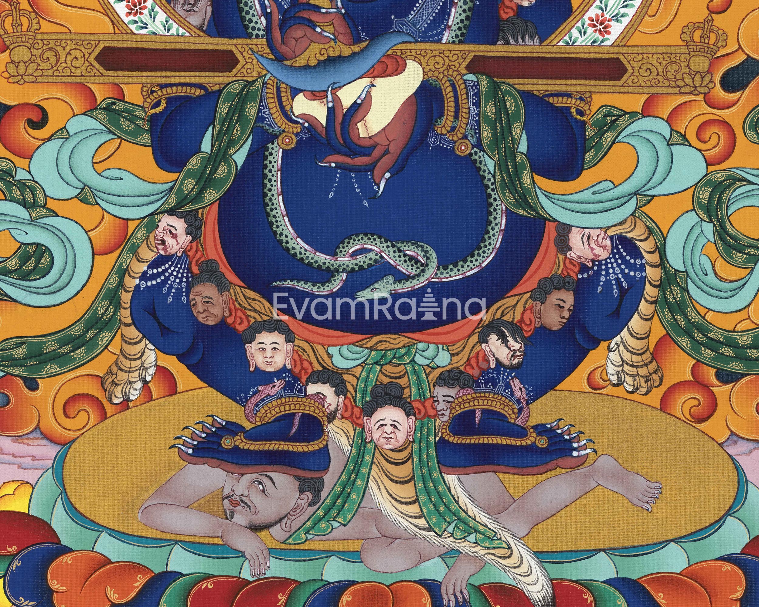 High Quality Sakya Mahakala Thangka Print | Guardian of Time | Buddhist Wall Decorations