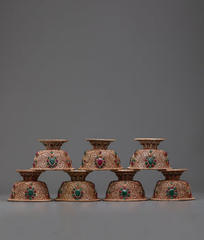 Set of 7 Handcrafted Offering Bowls