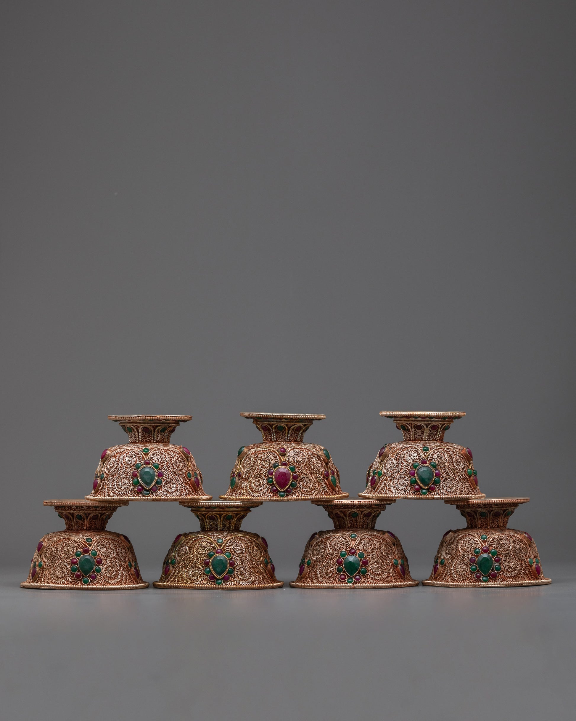 Set of 7 Handcrafted Offering Bowls