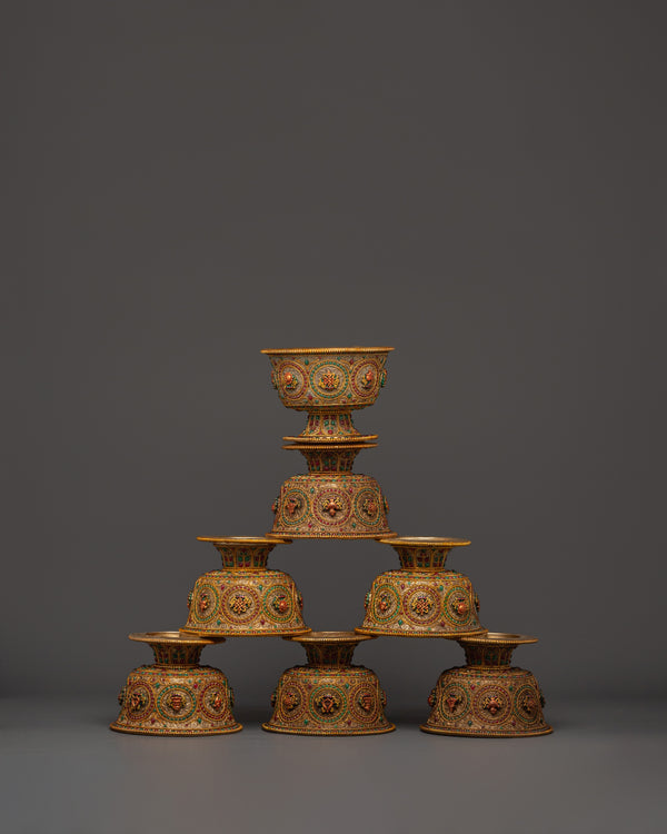 Ceremonial Offering Bowl Set For Spiritual Practices | Traditional Bowl for Water Offering