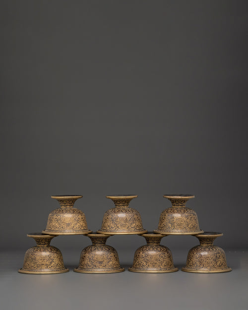 Sacred Offering Bowl Set | Tibetan Spiritual Altar Set