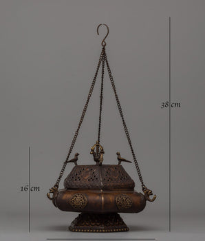 Hanging Brass Incense Burner | Sacred Tool for Relaxation and Spiritual Practices