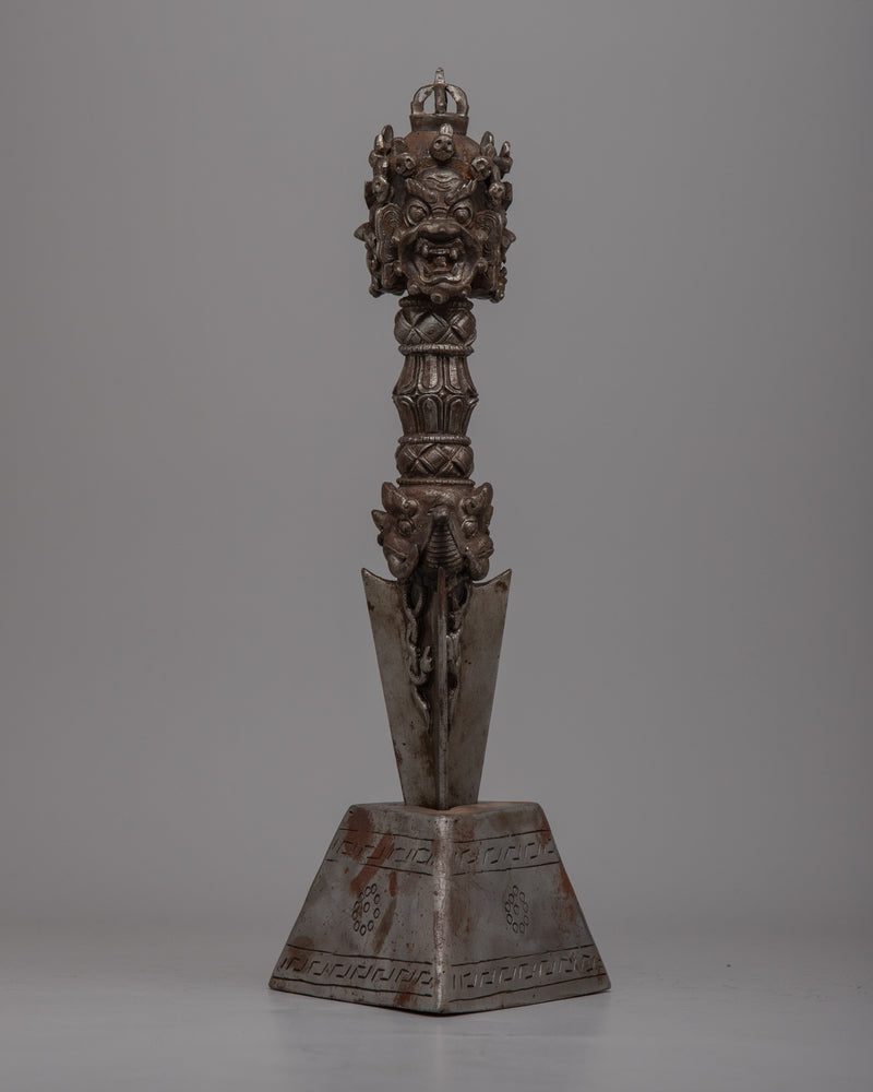 Iron Phurba Dagger with Stand | Tibetan Buddhist Tantric Practice