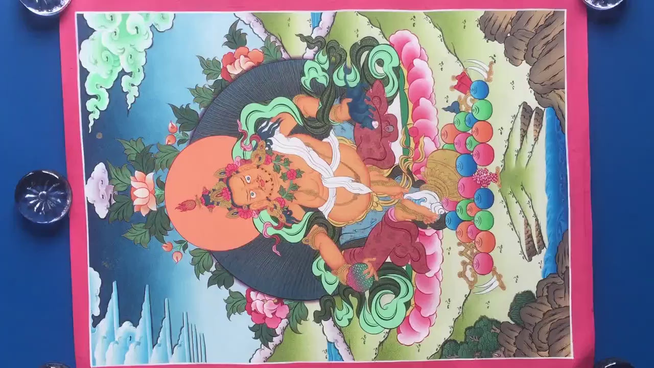 Load video: Dzambala God of Wealth | Dzambala Thangka also known as Kubera |