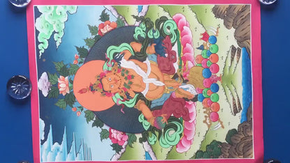 Dzambala God of Wealth | Dzambala Thangka also known as Kubera |