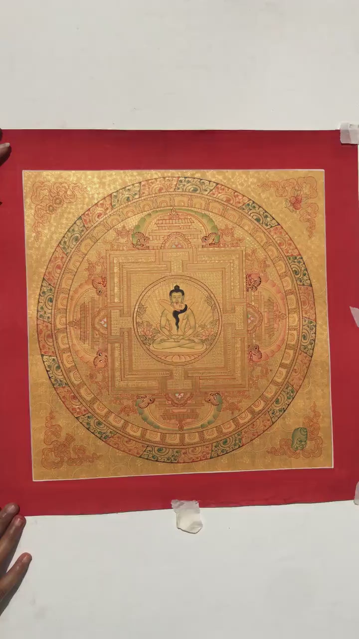 Load video: Samanthabhadra Buddha Shakti Mandala | Hand-Painted Tibetan Thangka