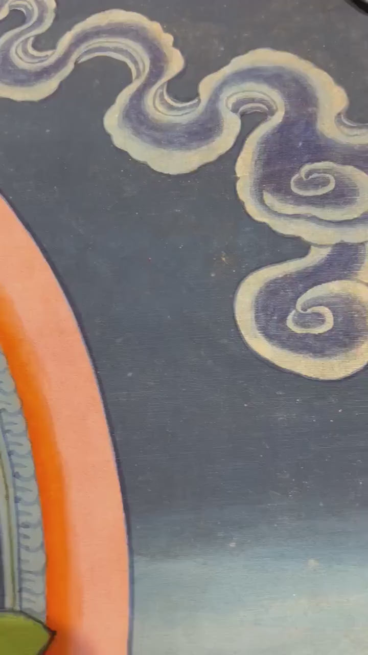 Load video: Original Hand-Painted Wealth Deity Namtose Thangka Art | Tibetan Buddhism Art |