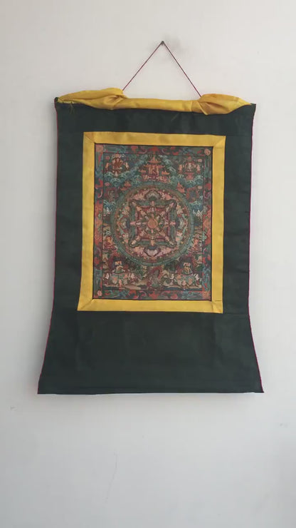 Brocade Mounted Buddha Mandala Thangka Painting | Buddha Painting