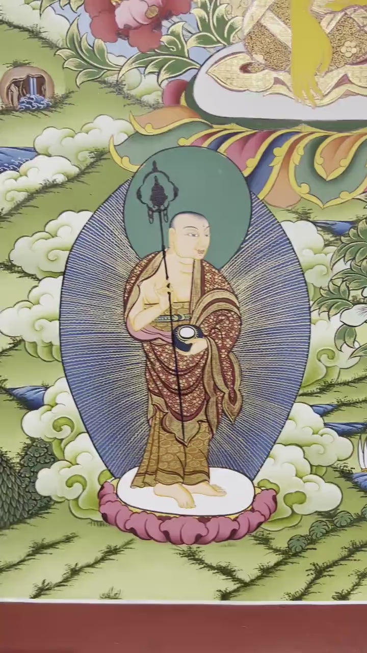 Load video: Original Shakyamuni Buddha Thangka | Hand-Painted Tibetan Buddhist Art For Peace