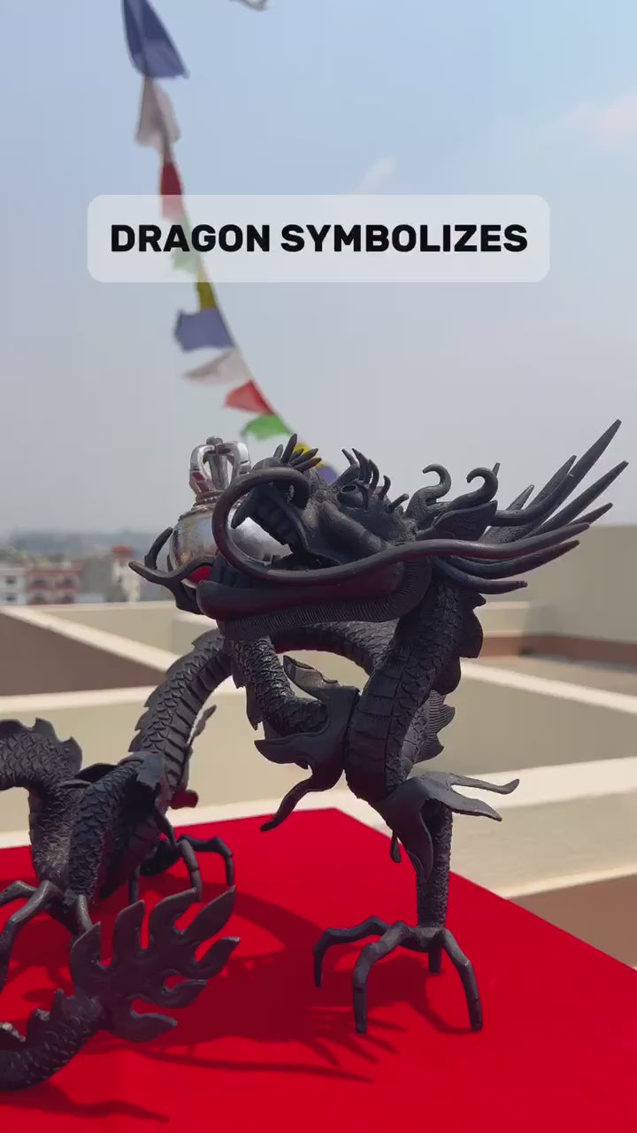 Load video: Dragon Set Statue | Majestic Creatures of Power, Strength, and Ancient Wisdom