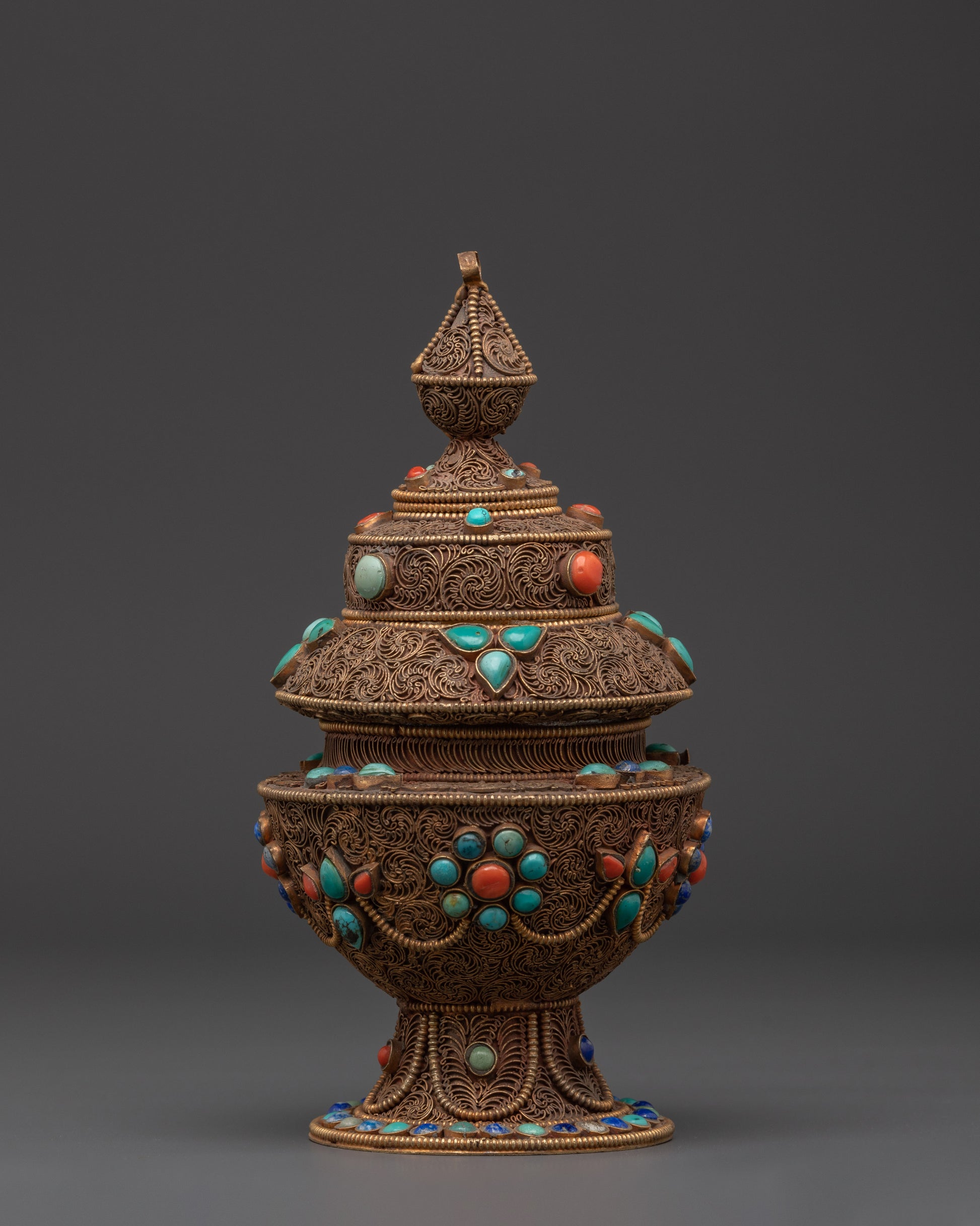 Handcrafted Tibetan Filigree Rice Pot