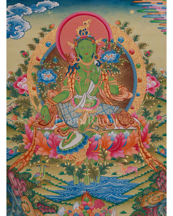 Vajrayana Deity Green Tara Art 