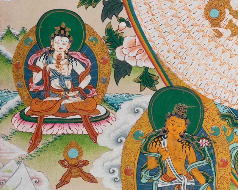 1000-Armed Chenrezig Thangka Print | Divine Tibetan Art | Meditative Masterpiece