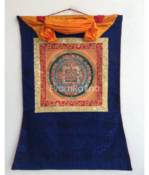 Hand Painted Kalchakra Mandala Art from Nepal | Tibetan Mandala Canvas Art