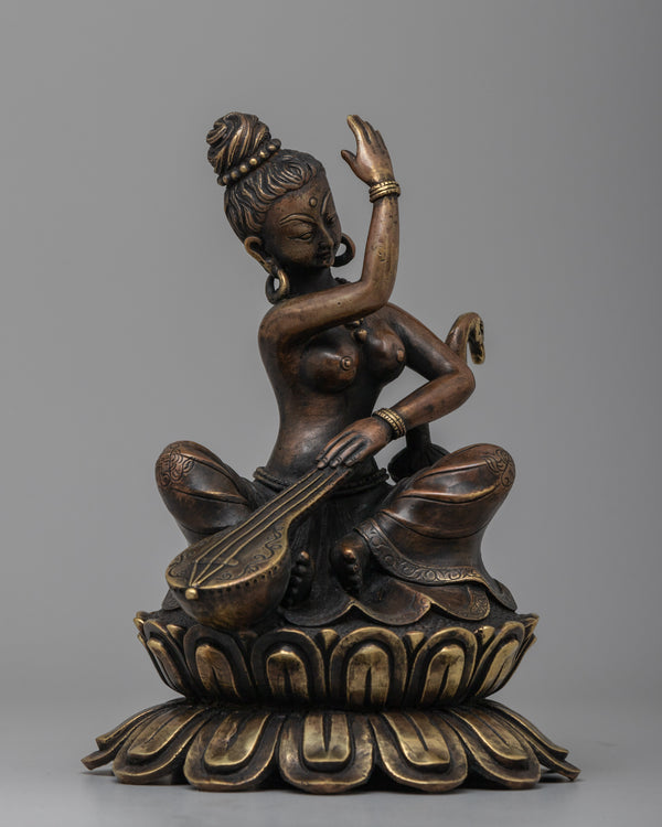 Brass Saraswati Statue