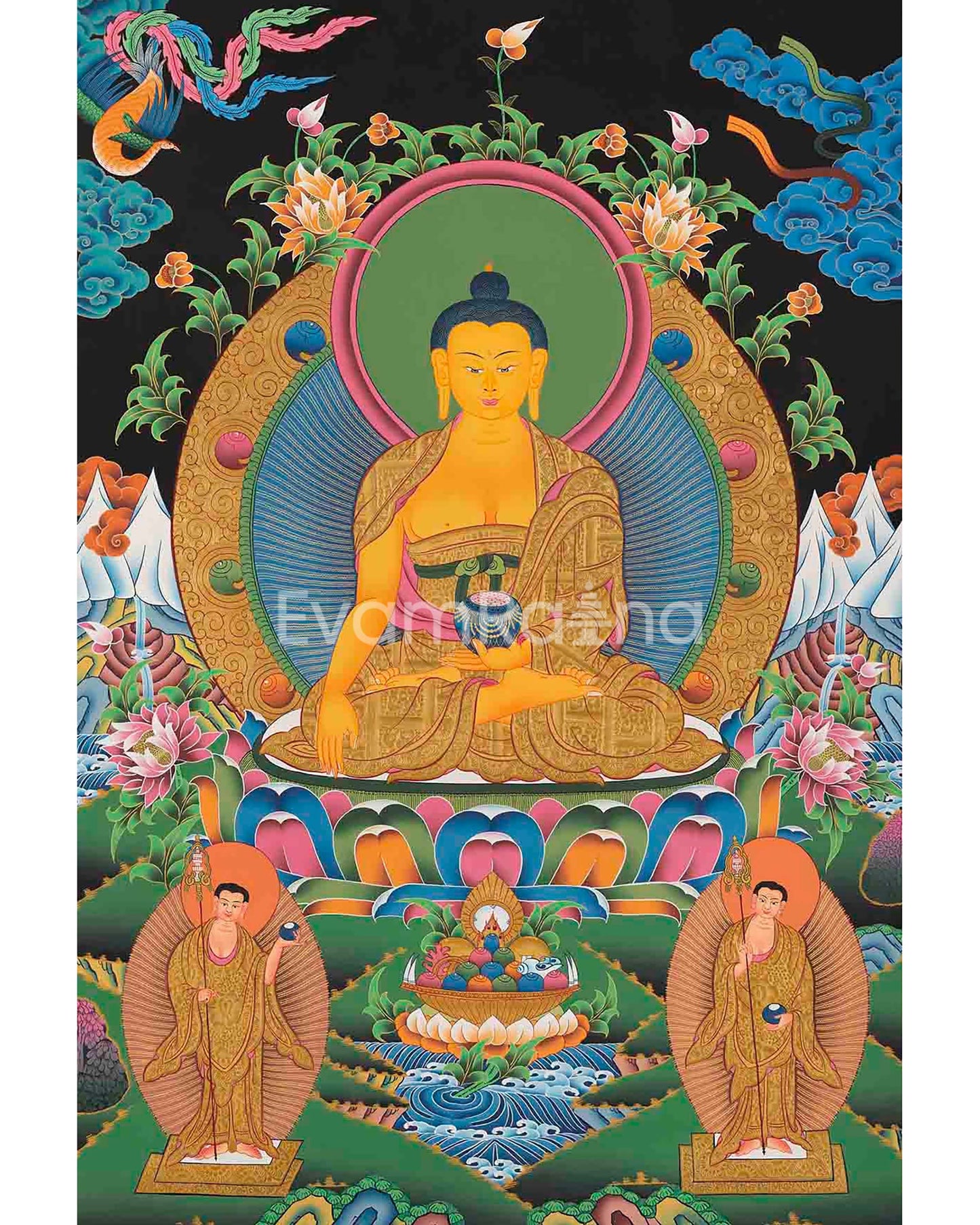 Genuine Hand-Painted Shakyamuni Buddha | Gautama Buddha | Tibetan Thangka Painting |