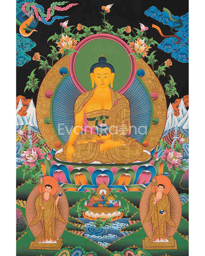 Genuine Hand-Painted Shakyamuni Buddha | Gautama Buddha | Tibetan Thangka Painting |