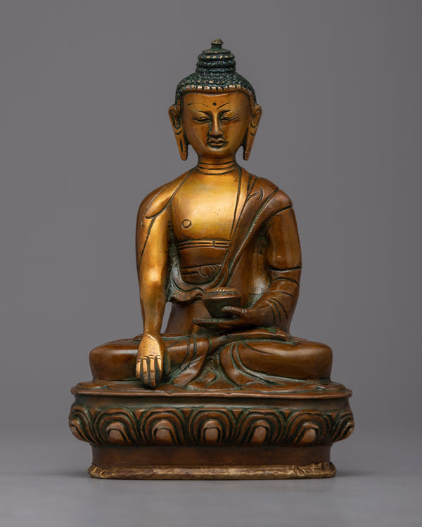 Tibetan Brass Shakyamuni Buddha Statue | Radiating the Energy of Spiritual Awakening