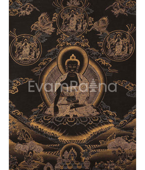 Shakyamuni Buddha Original Handmade Tibetan Thangka 