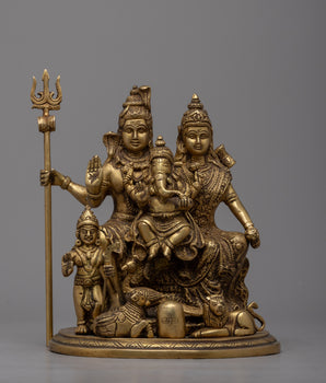Brass Shiva Family Statue