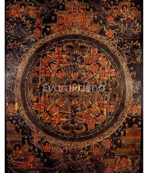 Oil Varnished Shakyamuni Buddha Mandala | Wall Decoration Painting