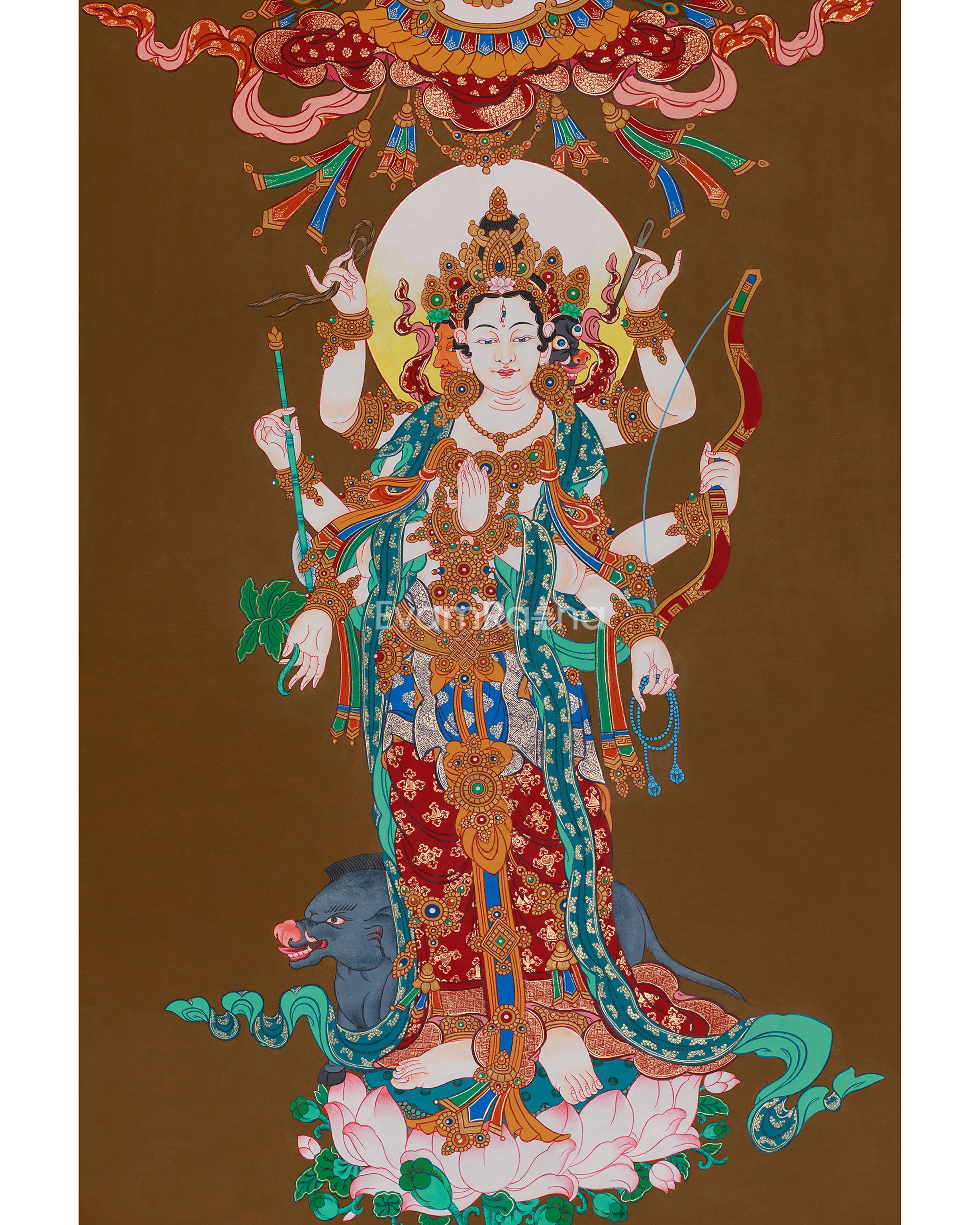 Goddess Marichi Thangka | Buddhist Deity of Light and Fearlessness