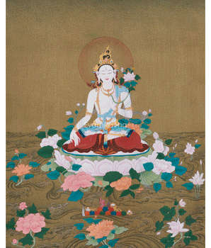 Traditional White Tara Painting | Goddess of Longevity and Healing
