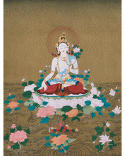 Traditional White Tara Painting | Goddess of Longevity and Healing