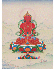 Hand-Painted Buddha Amitayus Thangka | Symbol of Long Life and Enlightened Grace