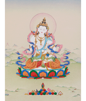 Sacred Tibetan Thangka of Vajrasattva | Symbol of Purity and Inner Cleansing