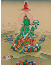 Mother Green Tara with Amitabha Buddha Painting