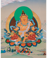 Traditional Yellow Dzambhala Thangka 