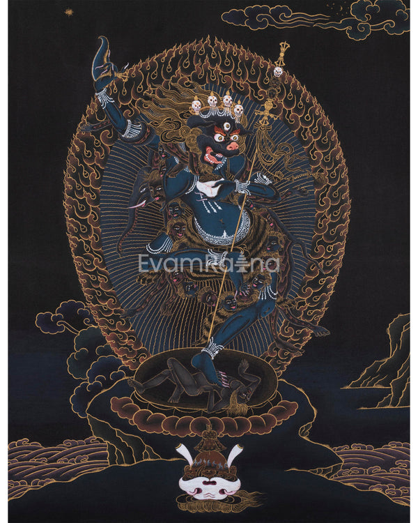 Singha Mukha Thangka Art | Guardian Of Wisdom And Protection | Wall Decors