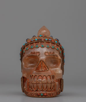 Crystal Skull Head | Handmade Crystal Body for Collectors and Spiritual Seekers